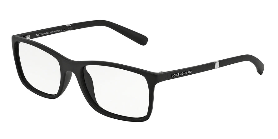 DOLCE & GABBANA DG5004 Rectangle Eyeglasses 2616-BLACK RUBBER 55-17-135 - Color Map black