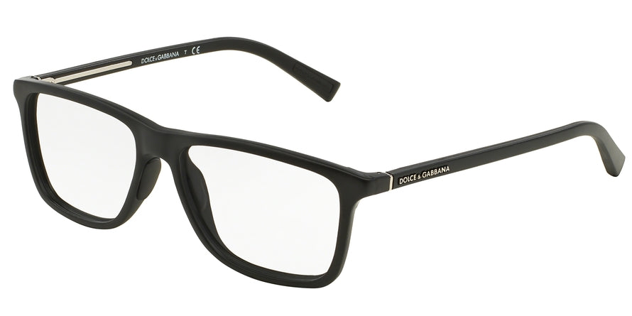 DOLCE & GABBANA DG5012 Square Eyeglasses 2616-BLACK RUBBER 55-16-140 - Color Map black