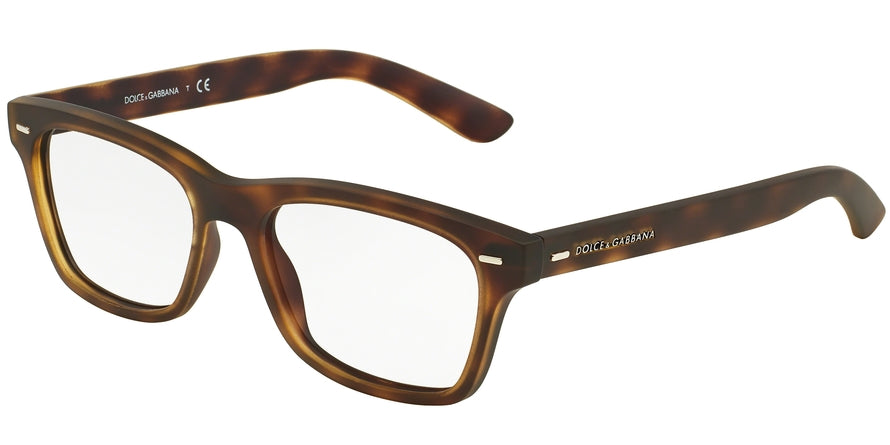 DOLCE & GABBANA DG5014 Rectangle Eyeglasses 2899-TOP CRYSTAL/HAVANA RUBBER 52-17-145 - Color Map clear