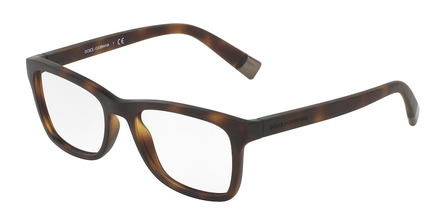 DOLCE & GABBANA DG5019 Rectangle Eyeglasses 3028-MATTE DARK HAVANA 54-18-145 - Color Map havana