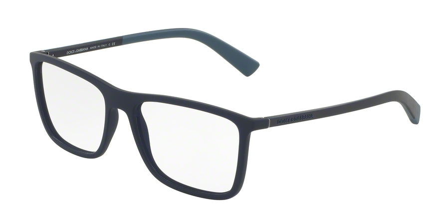 DOLCE & GABBANA DG5021 Rectangle Eyeglasses 2806-DARK BLUE RUBBER 52-16-140 - Color Map blue