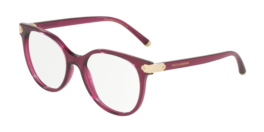DOLCE & GABBANA DG5032 Phantos Eyeglasses 1754-TRANSPARENT BLACK CHERRY 53-17-140 - Color Map red