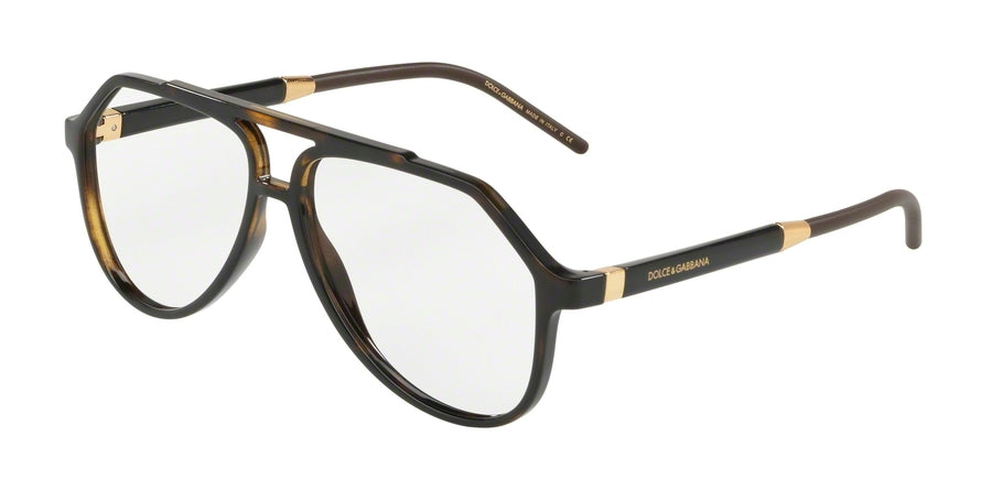 DOLCE & GABBANA DG5038 Pilot Eyeglasses 502-HAVANA 56-13-145 - Color Map havana