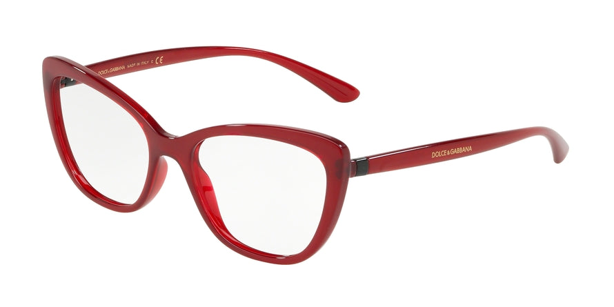 DOLCE & GABBANA DG5039 Cat Eye Eyeglasses 1551-TRANSPARENT BORDEAUX 54-17-140 - Color Map blue
