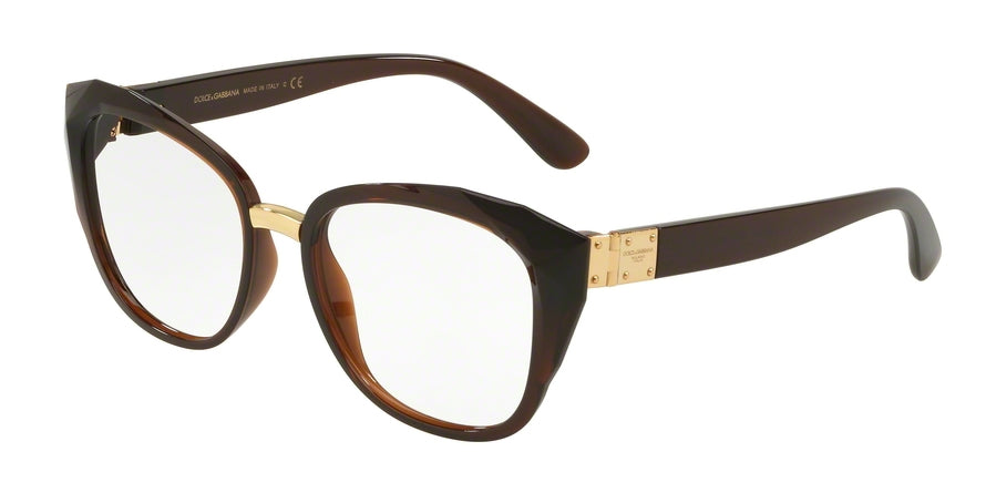 DOLCE & GABBANA DG5041 Butterfly Eyeglasses 3159-TRANSPARENT BROWN 53-17-140 - Color Map brown