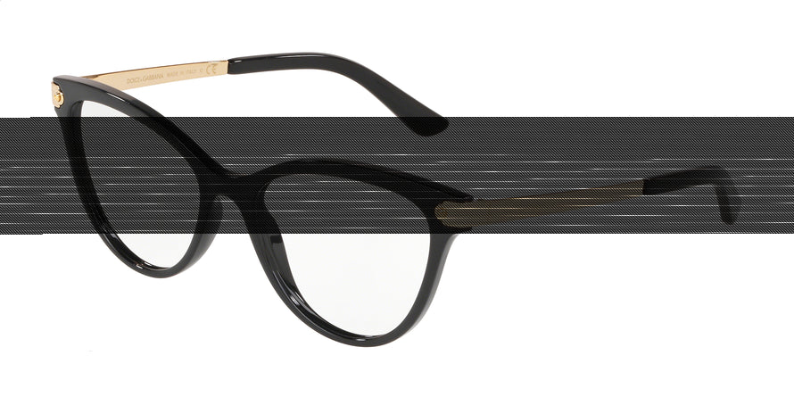DOLCE & GABBANA DG5042 Cat Eye Eyeglasses  501-BLACK 52-17-140 - Color Map black