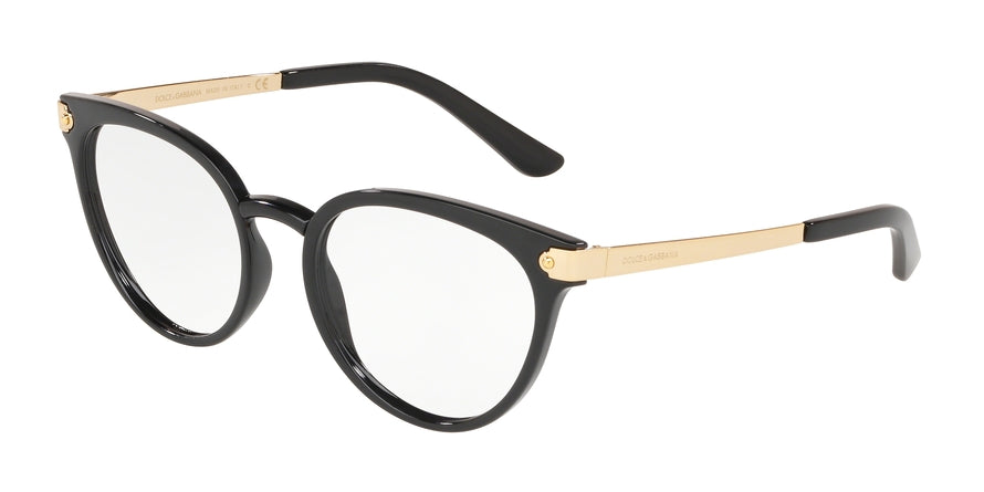 DOLCE & GABBANA DG5043 Butterfly Eyeglasses 501-BLACK 52-19-140 - Color Map black