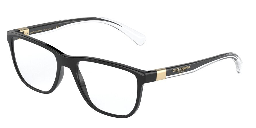 DOLCE & GABBANA DG5053 Rectangle Eyeglasses 675-BLACK 56-18-145 - Color Map black