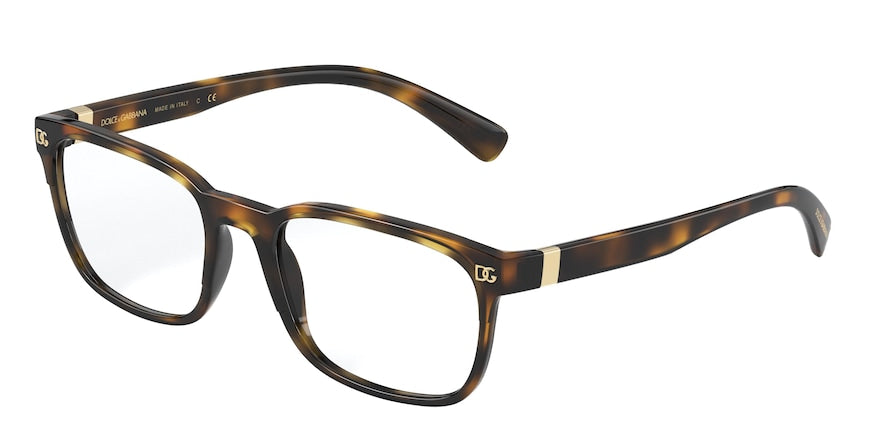 DOLCE & GABBANA DG5056 Rectangle Eyeglasses 502-HAVANA 56-19-145 - Color Map havana