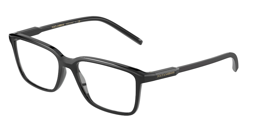 DOLCE & GABBANA DG5061 Rectangle Eyeglasses 501-BLACK 55-17-145 - Color Map black