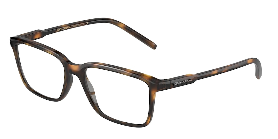DOLCE & GABBANA DG5061 Rectangle Eyeglasses 502-HAVANA 55-17-145 - Color Map havana