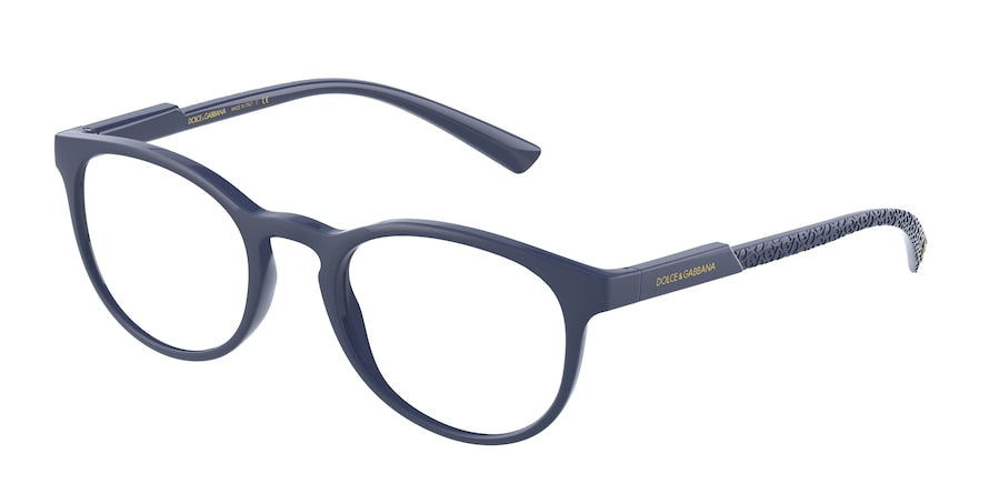 DOLCE & GABBANA DG5063 Phantos Eyeglasses 3296-MATTE BLUE 51-21-145 - Color Map blue