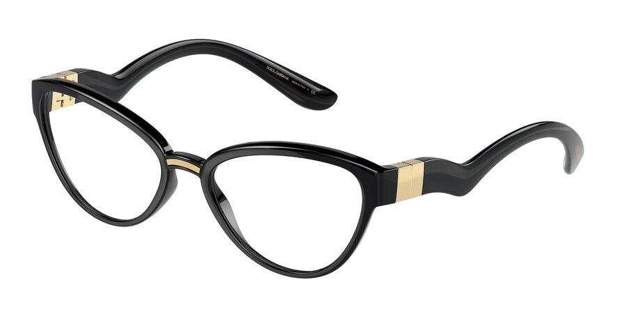 DOLCE & GABBANA DG5079 Cat Eye Eyeglasses 501-BLACK 55-18-140 - Color Map black