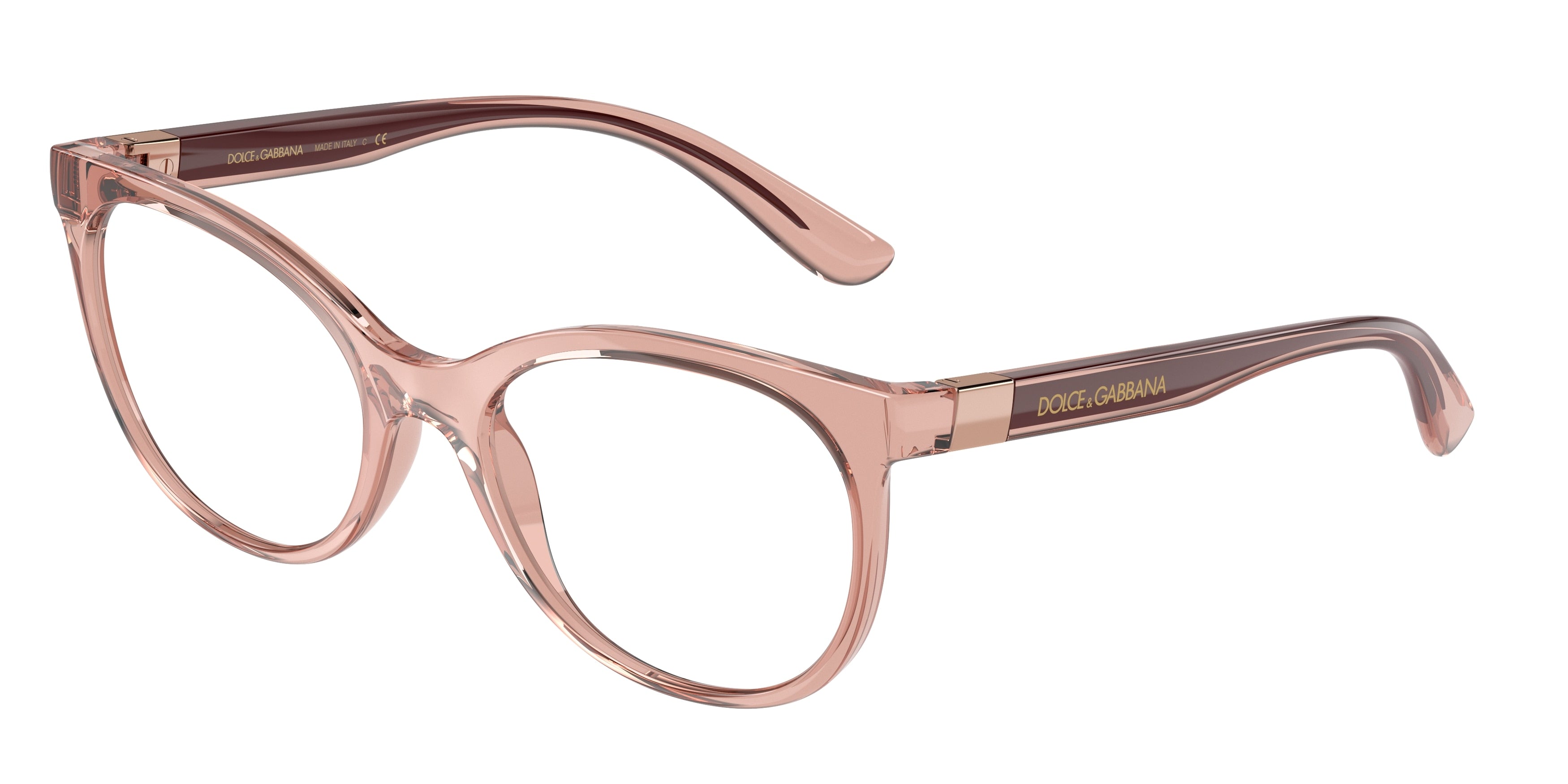 DOLCE & GABBANA DG5084 Cat Eye Eyeglasses  3148-Transparent Pink 55-145-19 - Color Map Pink