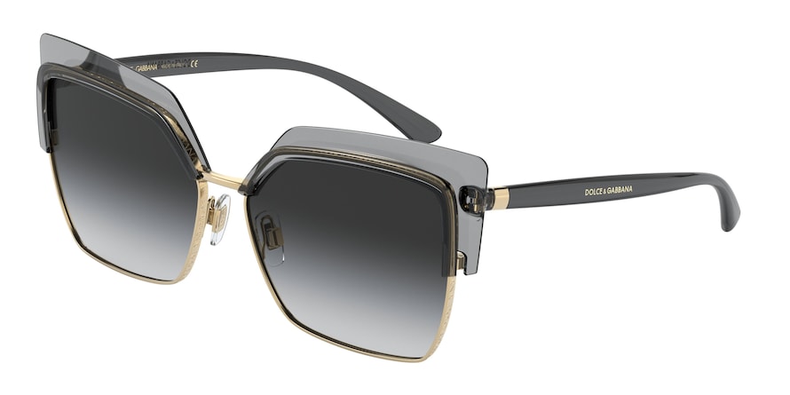 DOLCE & GABBANA DG6126 Butterfly Sunglasses 31608G-TRANSPARENT GREY/GOLD 60-15-140 - Color Map grey