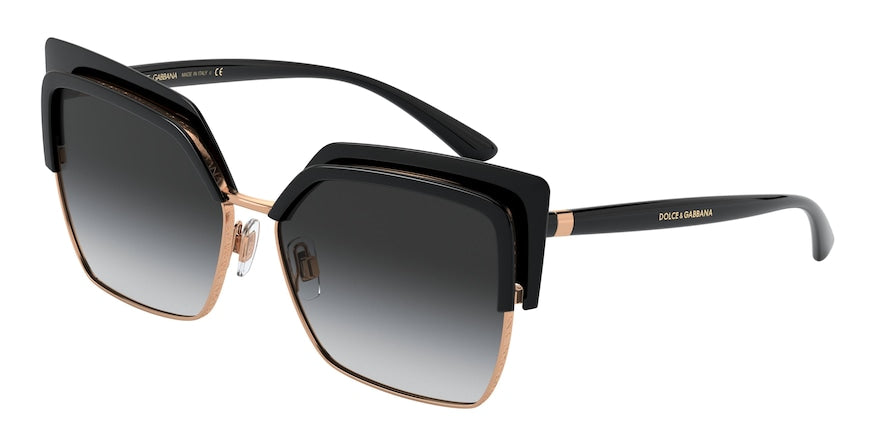 DOLCE & GABBANA DG6126 Butterfly Sunglasses 501/8G-BLACK/PINK GOLD 60-15-140 - Color Map black