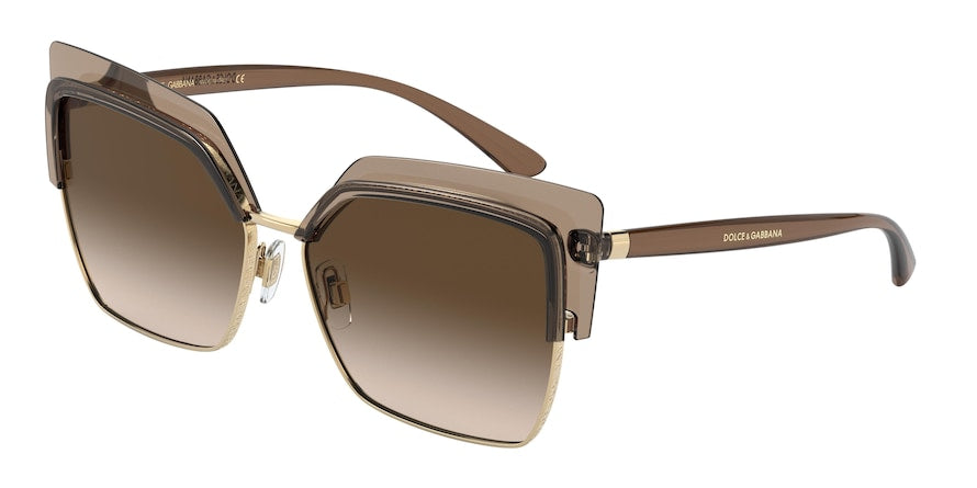 DOLCE & GABBANA DG6126 Butterfly Sunglasses 537413-TRANSPARENT BROWN 60-15-140 - Color Map black