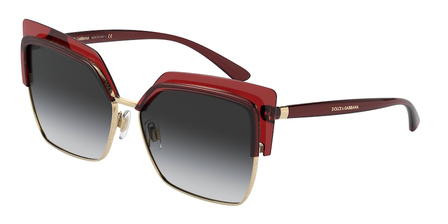 DOLCE & GABBANA DG6126 Butterfly Sunglasses 550/8G-TRANSPARENT RED 60-15-140 - Color Map red