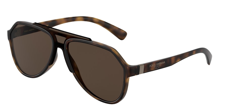 DOLCE & GABBANA DG6128 Pilot Sunglasses  193573-MATTE HAVANA 58-17-145 - Color Map havana