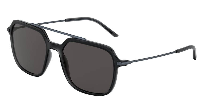 DOLCE & GABBANA DG6129 Square Sunglasses 325587-TRANSPARENT DARK GREY 56-18-145 - Color Map grey