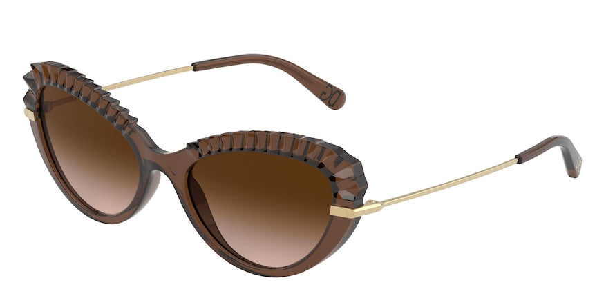 DOLCE & GABBANA DG6133 Cat Eye Sunglasses 315913-TRANSPARENT BROWN 55-18-140 - Color Map brown