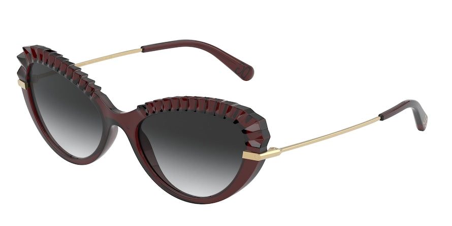 DOLCE & GABBANA DG6133 Cat Eye Sunglasses 550/8G-TRANSPARENT RED 55-18-140 - Color Map bordeaux