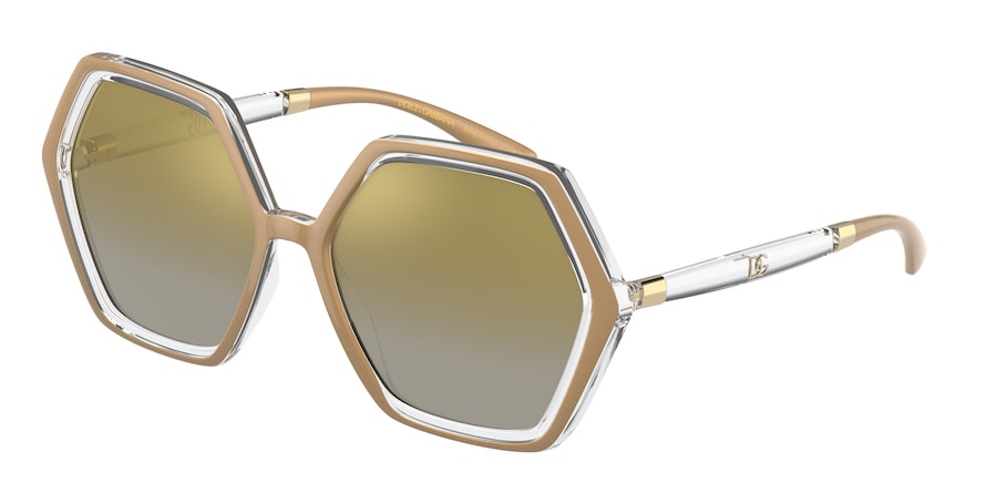 DOLCE & GABBANA DG6167 Irregular Sunglasses 33256E-GOLD/CRYSTAL 57-16-145 - Color Map gold