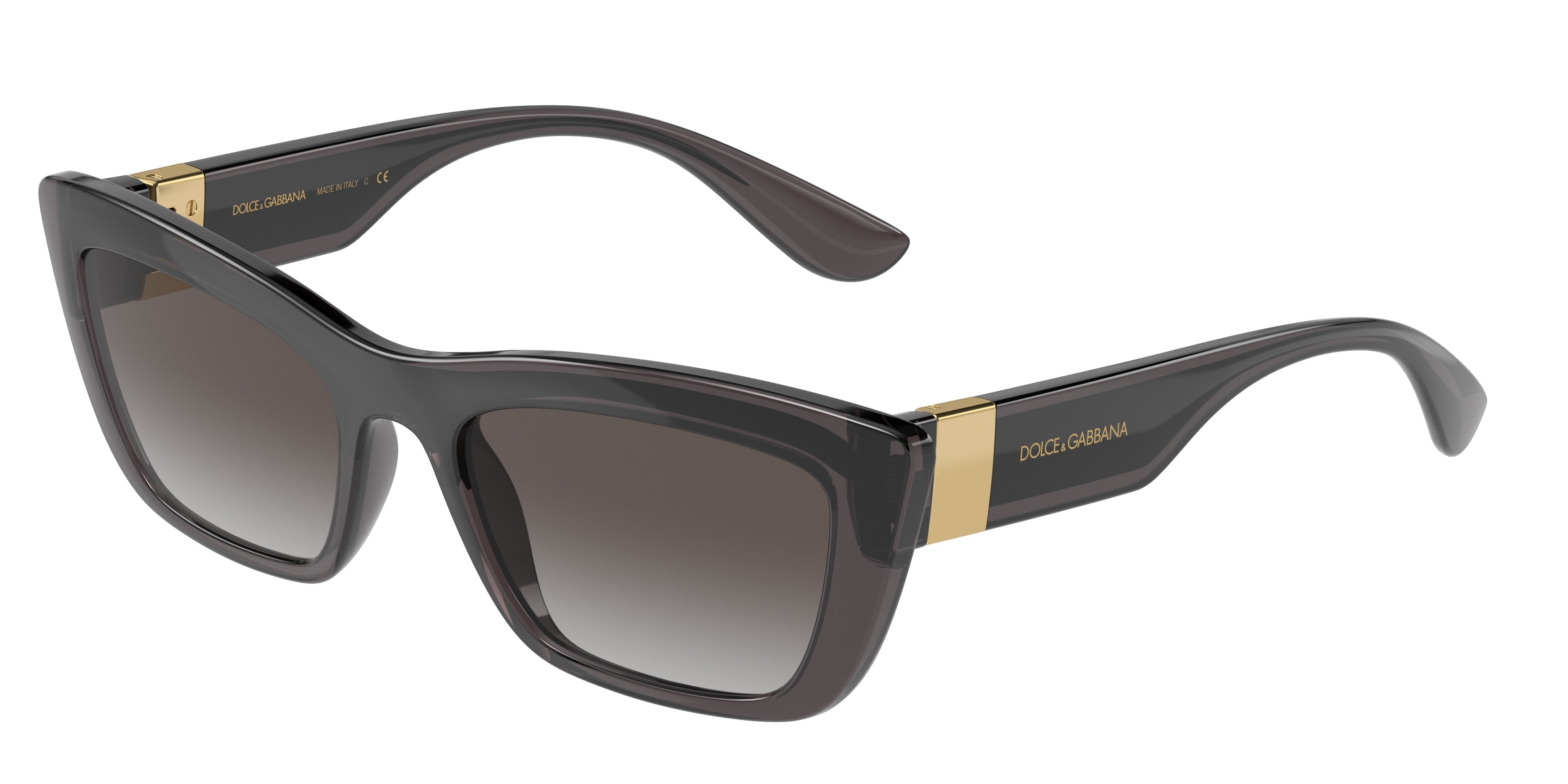 DOLCE & GABBANA DG6171 Cat Eye Sunglasses 32578G-Transparent Grey/Black 53-145-19 - Color Map Grey