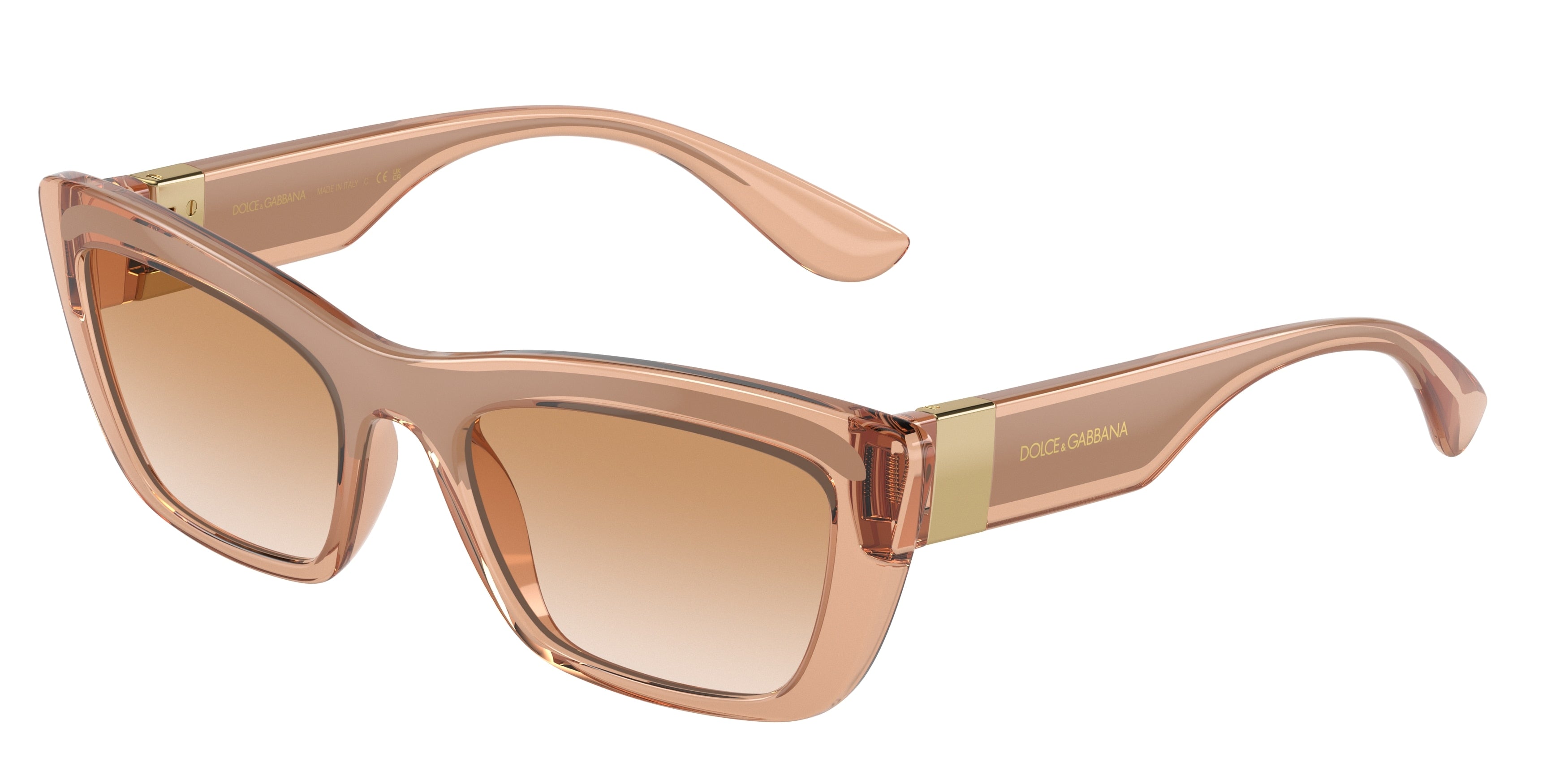 DOLCE & GABBANA DG6171 Cat Eye Sunglasses 32843B-Light Brown/Beige 53-145-19 - Color Map Brown