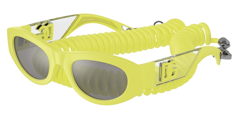 DOLCE & GABBANA DG6174 Pillow Sunglasses 33376G-YELLOW RUBBER 54-23-145 - Color Map yellow