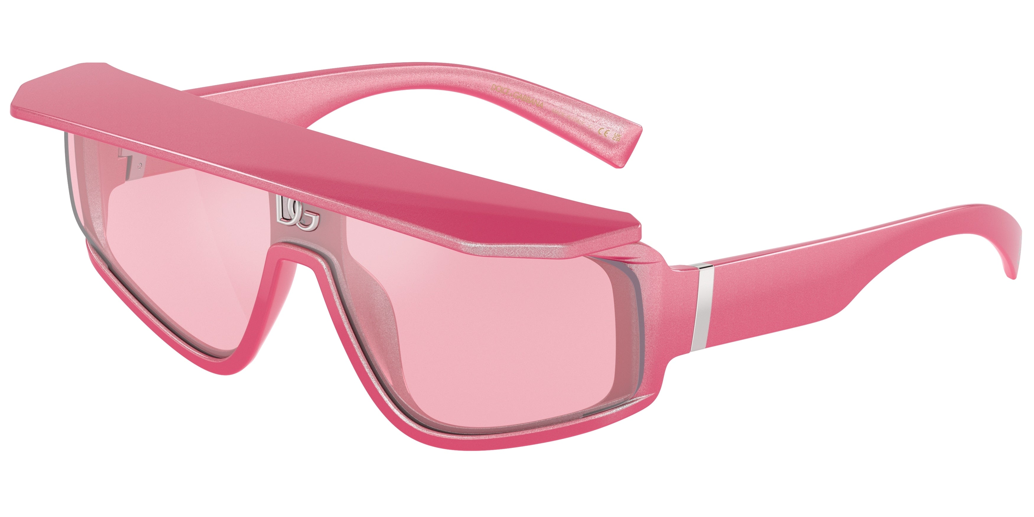 DOLCE & GABBANA DG6177 Rectangle Sunglasses  33794Z-Pink Metallic 0-145-146 - Color Map Pink