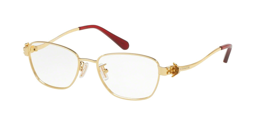Coach HC5086 Rectangle Eyeglasses  9297-LIGHT GOLD/BURGUNDY 52-16-135 - Color Map gold
