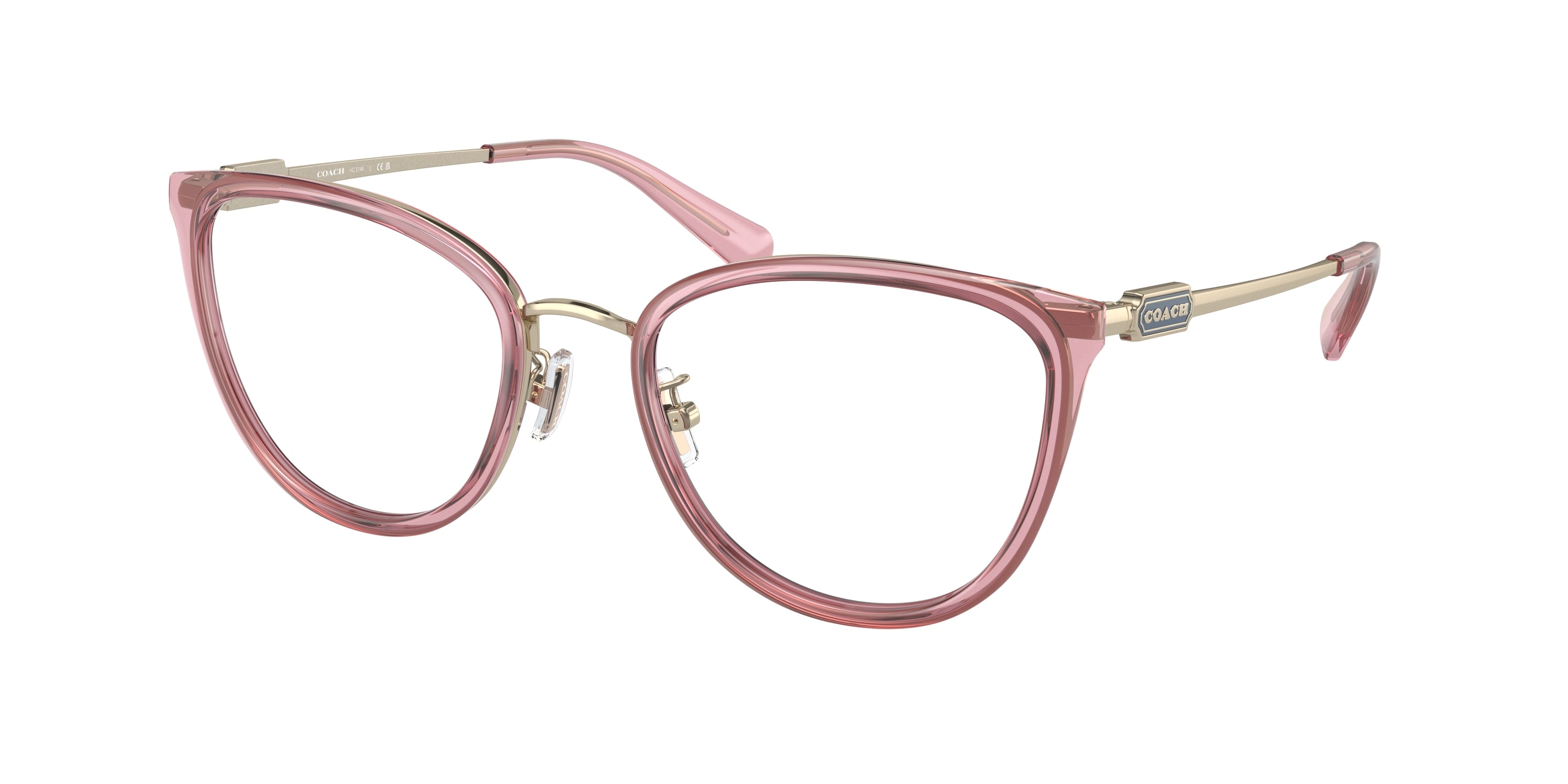 Coach HC5146 Cat Eye Eyeglasses 9416-Transparent Pink 54-140-20 - Color Map Pink