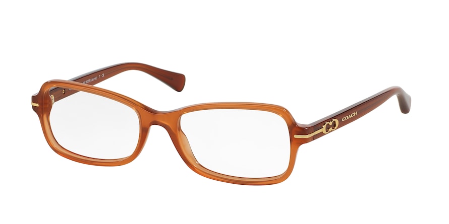 Coach LAUREL HC6055 Butterfly Eyeglasses  5251-MILKY SADDLE 52-17-135 - Color Map orange