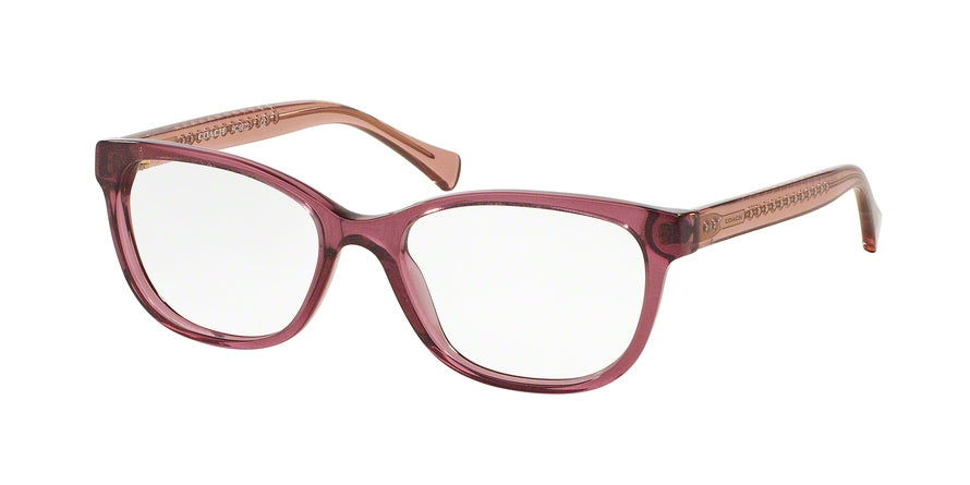 Coach HC6072 Square Eyeglasses 5329-BLK CHERRY GLITTER/CRYS CHERRY 52-17-135 - Color Map bordeaux