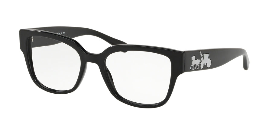 Coach HC6126F Square Eyeglasses 5002-BLACK SOLID 52-18-140 - Color Map black