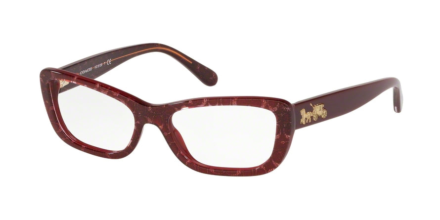 Coach HC6135F Rectangle Eyeglasses 5545-BURGUNDY GLITTER SIG C FACING 53-16-140 - Color Map burgundy