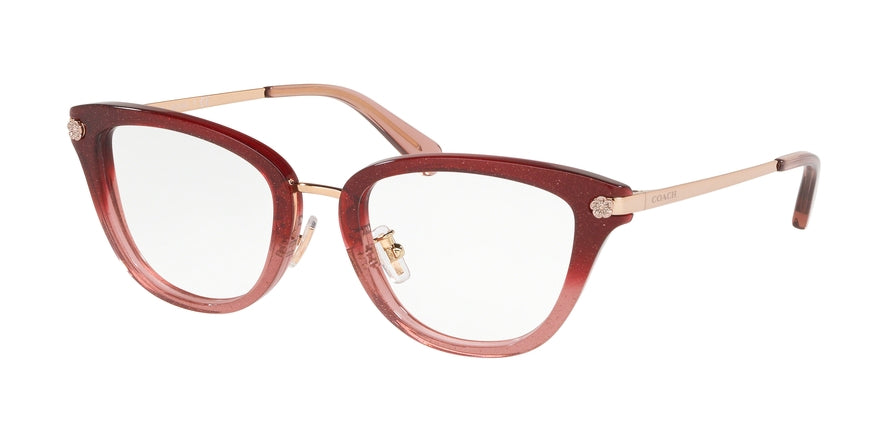 Coach HC6141 Cat Eye Eyeglasses 5551-BURGUNDY GLITTER GRADIENT 51-20-140 - Color Map multi