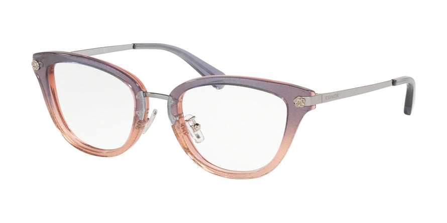 Coach HC6141 Cat Eye Eyeglasses 5554-VIOLET GLITTER GRADIENT 51-20-140 - Color Map violet