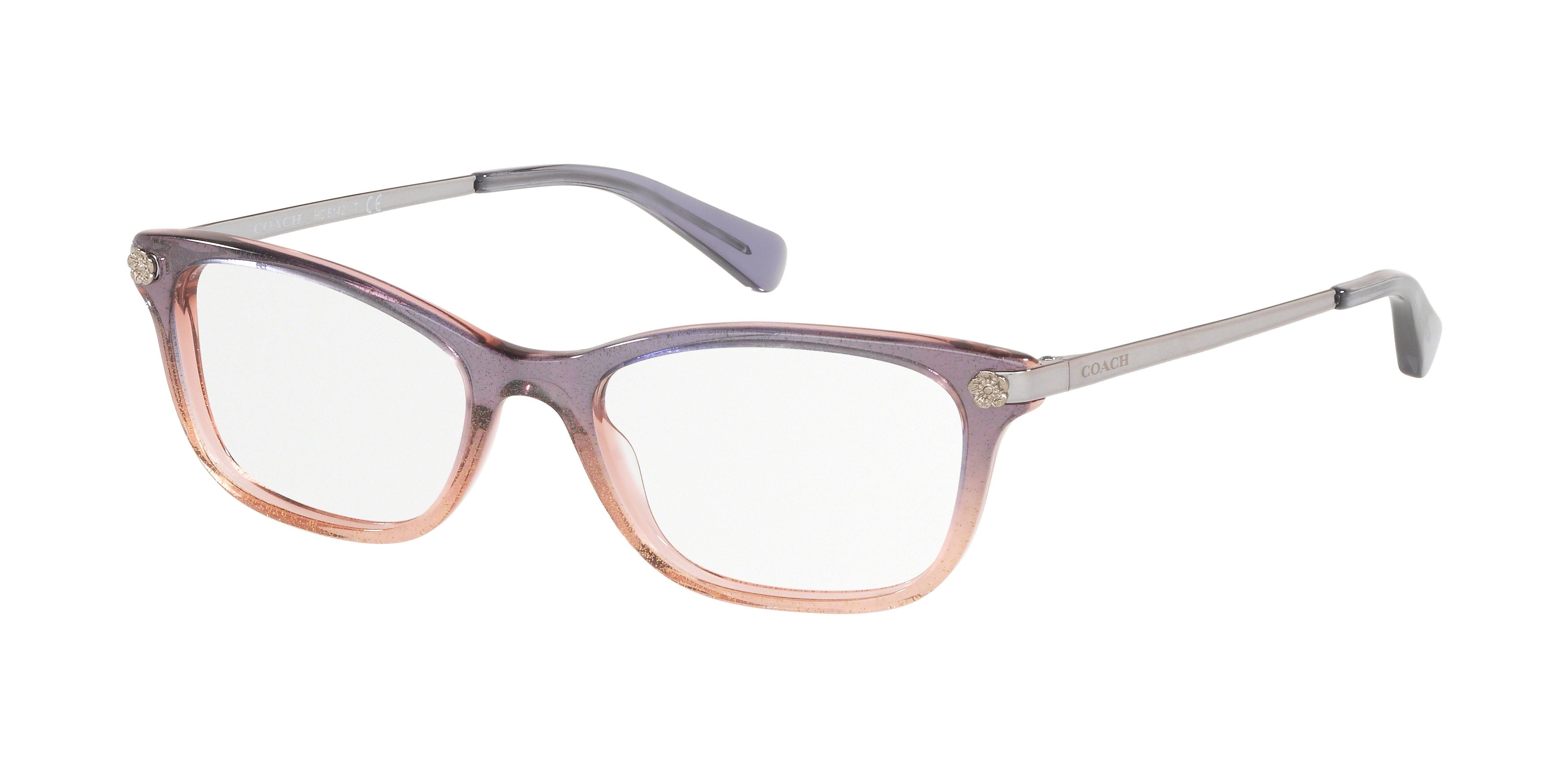 Coach HC6142 Pillow Eyeglasses  5554-Violet Pink Glitter Gradient 51-140-17 - Color Map Violet