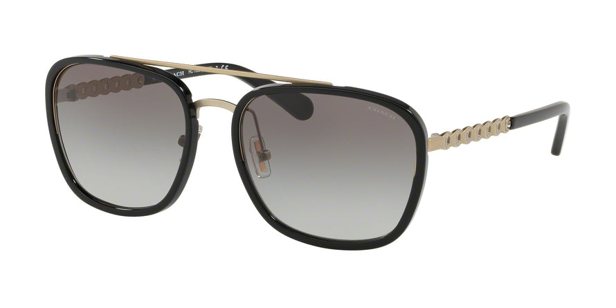 Coach L1023 HC7089 Pilot Sunglasses  931811-SANDED LIGHT GOLD 58-18-140 - Color Map gold
