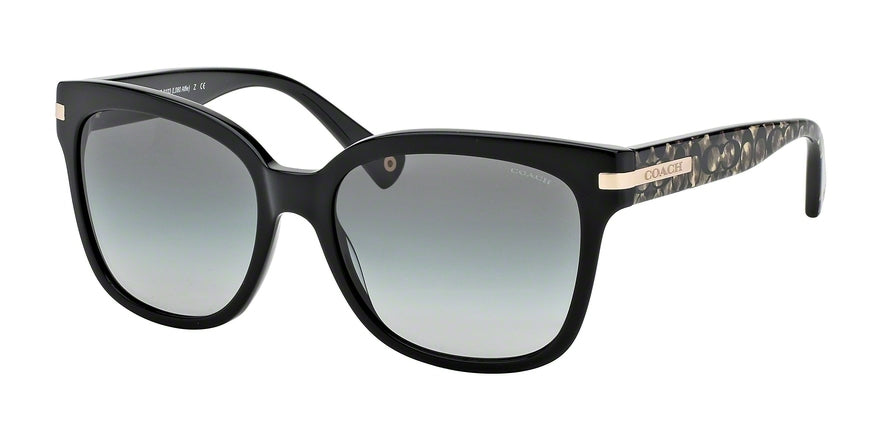 Coach L080 ALFIE HC8103 Square Sunglasses  522611-BLACK/BEIGE OCELOT SIG C 55-17-135 - Color Map black