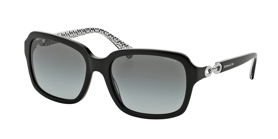 Coach HC8104 Square Sunglasses 521411-BLACK/BLACK WHITE SIG C 57-17-135 - Color Map black