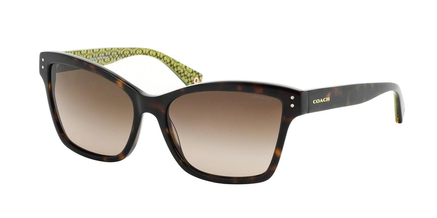 Coach HC8107 Cat Eye Sunglasses  523213-DK TORT/ DK TORT SIG C 55-15-135 - Color Map green