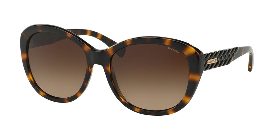 Coach L113 HC8142 Cat Eye Sunglasses 512013-DARK TORTOISE 58-17-135 - Color Map havana