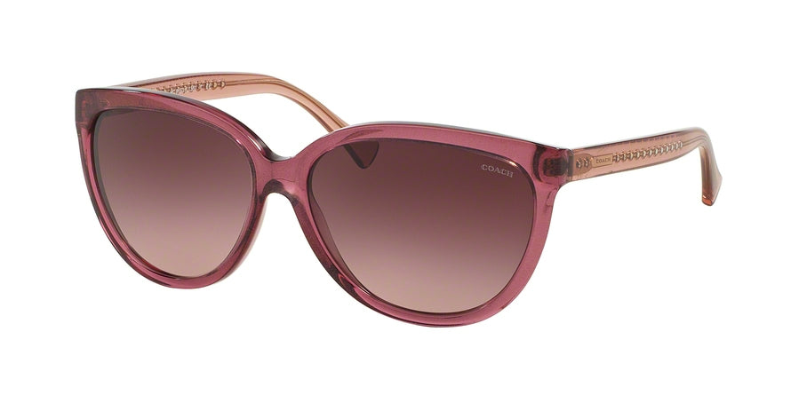 Coach L135 HC8153 Square Sunglasses 53298H-BLK CHERRY GLITTER/CRYS CHERRY 57-14-135 - Color Map bordeaux