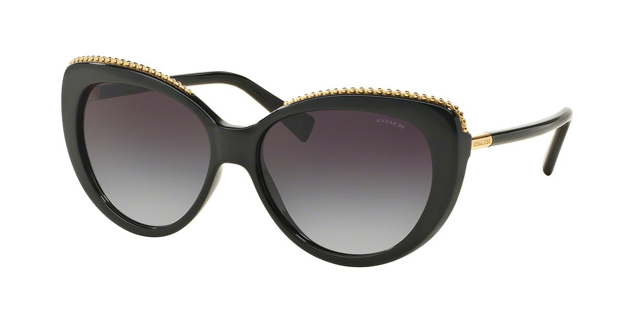Coach L137 HC8157 Cat Eye Sunglasses  500211-BLACK 56-15-135 - Color Map black