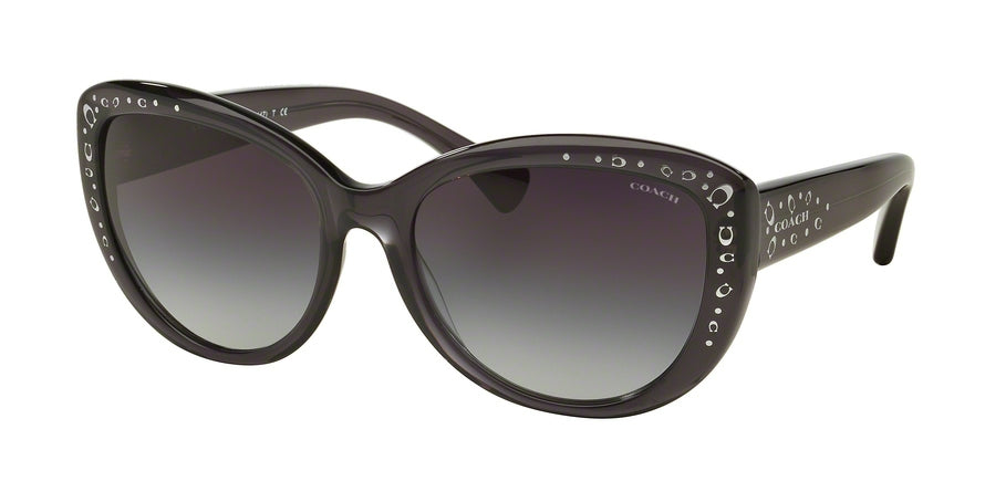Coach L147 HC8162 Cat Eye Sunglasses  534411-DARK GREY CRYSTAL 56-18-135 - Color Map grey