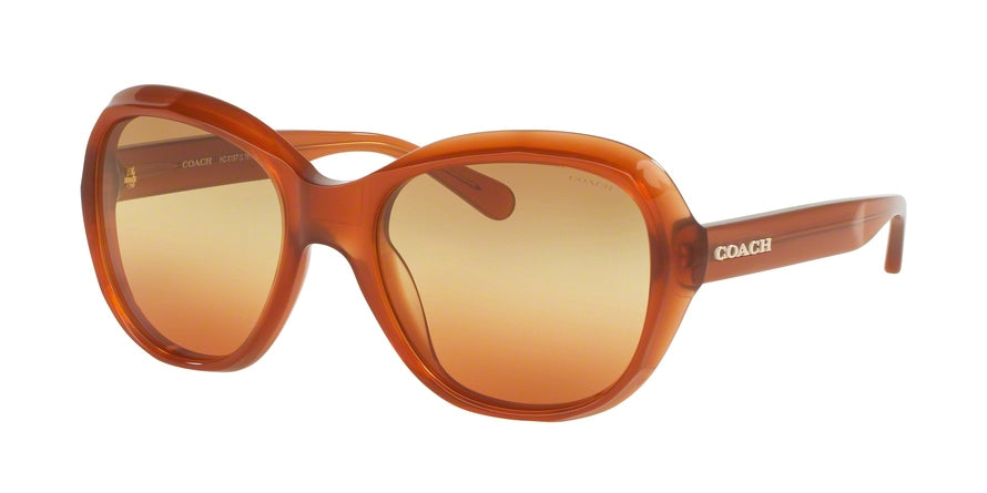 Coach L1617 HC8197 Square Sunglasses  5428W8-MILKY AMBER 55-19-140 - Color Map light brown