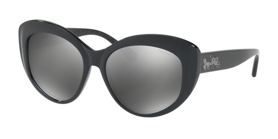 Coach HC8206F Cat Eye Sunglasses  54206G-BLACK/BLACK GUNMETAL SIG C 55-16-140 - Color Map black